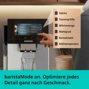 Espressor cafea Siemens EQ900, 2 recipiente pentru boabe, display tactil 6.8, argintiu - Img 4