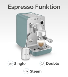 Espressor cafea Smeg MiniPro EMC02BLMEU, 1700W, 1.7L, Negru Mat - Img 2