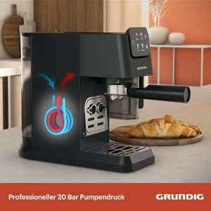 Espressor Grundig KSM 6430 20 Bar Touchscreen Rezervor lapte integrat Dark InoxNegru - Img 4