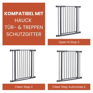 Extensie 21 cm hauck pentru Protectie Copii Gri Inchis Compatibila cu Porti si Bariere Trepte - Img 3