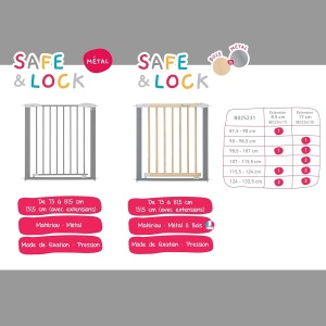 Extensie pentru grilaj de siguranta Badabulle Safe Lock 7 cm, montare usoara, material metalic si ABS - Img 2