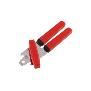 Fackelmann 09141 Deschizator de conserve pentru stangaci 20 cm RosuArgintiu