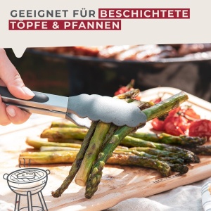 Fackelmann Cleste Multifunctional pentru Bucatarie si Gratar Soft-Grip Hitzebestant 270degC ArgintiuGri - Img 4