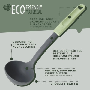 Fackelmann Ecolution Schopfloffel 315 cm MintSteingrau Material Sustenabil - Img 2