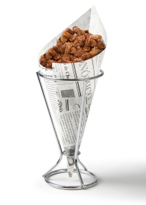Fackelmann Fingerfood Holder Cromat cu 5 Hartii Antigrasime Design Ziar - Img 3