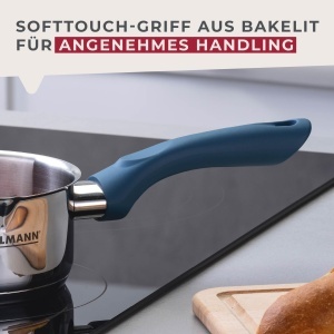 Fackelmann Kasserolle Essential 12 cm Otel Inoxidabil Ergonomic Albastru - Img 7