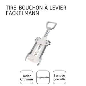 Fackelmann Korkenzieher 49786 Desfacator Sticle 2-in-1 AlbArgintiu 165cm - Img 4