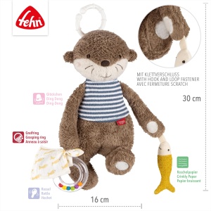 Fehn Activity-Otter - jucarie pentru abilitati motorii de agatat cu pandantive interesante pentru a prinde si a scoate sunete pentru bebelusi si copii mici de la 0+ luni - Img 4