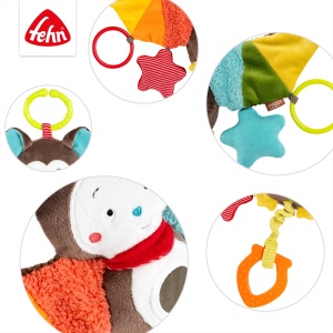 Fehn Activity Play Animal Bat - Jucarie de abilitati motorii pentru carucior, patut si scaun auto pentru copii pentru musca, apucare si sunete - Jucarie de dentitie pentru bebelusi si copii de la 0+ luni - Img 5