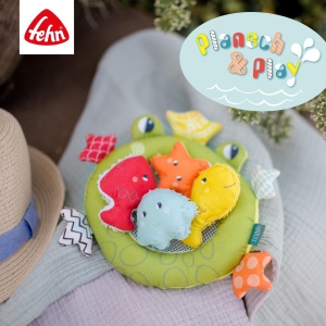 Fehn Bath Animal Frog Bath Bath Landing Plase - Jucarie de baie pentru bebelusi pentru cada - Jucarie de apa plutitoare pentru distractie vesela la baie - Jucarii de cada pentru bebelusi si copii mici de la 0+ luni - Img 6