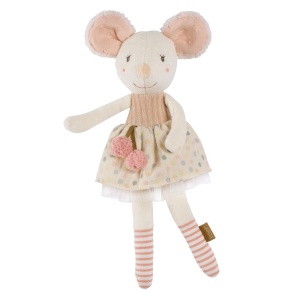 Fehn Bean Bag Mouse - Playmate, Protector & Cuddly Friend: Stuffed Toy - pentru bebelusi si copii mici de la 0+ luni