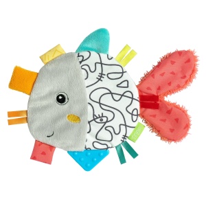 Fehn Crackling Fish - Jucarii Raschel pentru bebelusi de apucat si de jucat - Jucarii pentru bebelusi - Jucarii pentru abilitati motorii si jucarii pentru bebelusi de la 0+ luni