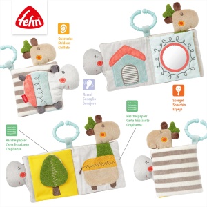 Fehn Fuhlbuch Loopy Lotta 059045 Carte din material textil pentru bebelusi cu raschetpapier si oglinda - Img 3