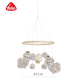 Fehn Holz-Mobile Faultier Mobilier din Lemn cu Figurine din Material Textil pentru Bebelusi 0-5 Luni - Img 5