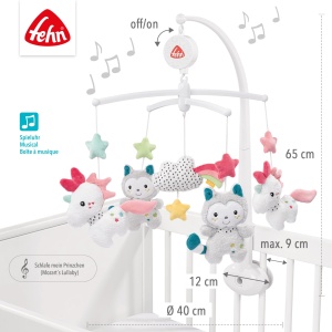 Fehn Musik Mobile Aiko Yuki - Jucarie muzicala pentru bebelusi 0-5 luni melodia Mozarts Wiegenlied - Img 4
