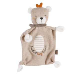Fehn Schmusetuch Teddy Baby 052367 Bumbac Organic 28 cm Personalizabil