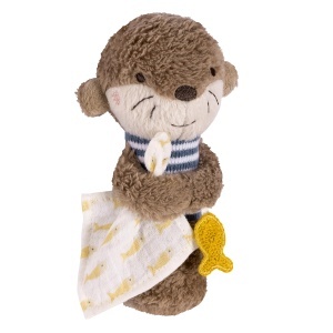 Fehn Stabgreifling Otter Theo 047073 Jucarie pentru Bebelusi cu Rassel si Quietsche