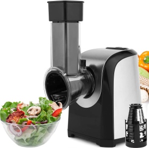 Feliator electric de legume COOCHEER Feliator de legume, 150W Razatoare electrica de bucatarie Tocator de legume Rasp de legume cu 5 lame conice - Img 7