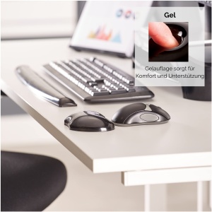 Fellowes Handgelenkstutze Crystals Gel Negru Confort Ergonomic Gaming si Birou - Img 4