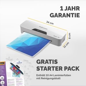 Fellowes Laminator A4 Pixel pentru biroul de acasa, pentru laminarea foliilor de pana la 125 microni grosime, fara blocaje, inclusiv 10 folii de laminare A4 - Img 3