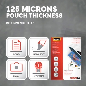 Fellowes Laminierfolie A4 SuperQuick 125 Micron 100 Bucati Compatibil A3 - Img 5