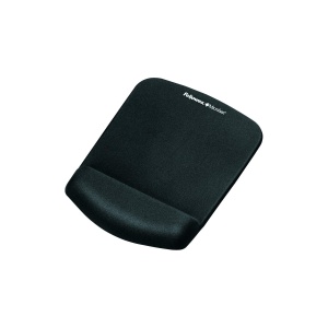 Fellowes Mouse Pad ergonomic cu suport pentru incheietura mainii PlushTouch(tm), suport pentru incheietura mainii super moale, gel si spuma cu memorie, negru