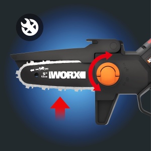 Ferastrau cu lant fara fir WORX WG325E.9 Nitro Professional Mini 20V - ferastrau de taiere cu o singura mana - motor puternic fara perii - lungime lama de 12 cm - usor si compact - lubrifiere automata a lantului - fara baterie si incarcator - Img 5