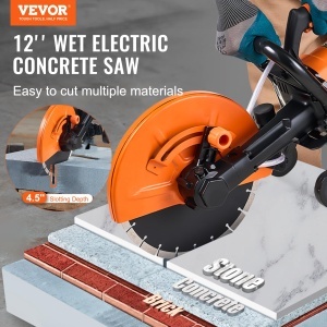 Ferastrau electric pentru beton VEVOR DC305, 2800 W, 305 mm, adancime taiere 114 mm - Img 2