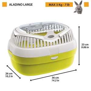 Ferplast Cutie de transport pentru hamsteri si alte rozatoare mici Aladino Cusca mare de calatorie pentru hamsteri grila de ventilatie maner confortab - Img 2