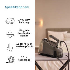 Fier de calcat Braun CareStyle 5 IS5249BK, 2400W, 150gmin abur, negru - Img 4