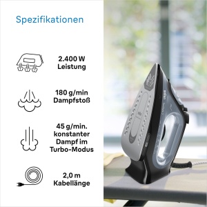 Fier de calcat Braun TexStyle 3 SI3055BK, 2400 W, negru, tehnologie FreeGlide 3D - Img 4