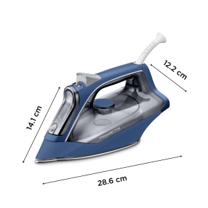 Fier de calcat cu abur Rowenta Effective+, 2400 wati, putere continua de abur de 40 g/min., explozie de abur, functii usor de utilizat, rezervor de apa transparent, albastru/gri, DX1636D1 - Img 5