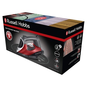 Fier de calcat cu abur Russell Hobbs [opt. Temperatura pentru toate tesaturile] One-Perfect-Temperature (2600W, 210 g/min jet de abur suplimentar, talpa de turmalina ceramica, autocuratare, anti-calcar) Fier de calcat 25090-56 - Img 2
