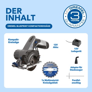 Fierastrau circular compact cu acumulator Dremel CS12V-S1, 12V, motor fara perii, ghidaj laser - Img 3