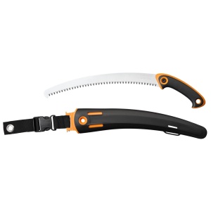 Fierastrau de mana profesional Fiskars pentru lemn proaspat, zimtare grosiera, panza de ferastrau din otel de inalta calitate, inclusiv tolba de depozitare, negru/portocaliu, lungime panza de ferastrau: 33 cm, SW-330, 1020199 - Img 6