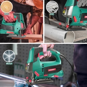 Fierastrau electric HYCHIKA 800W cu laser si 6 lame adancime taiere 110mm unghi reglabil -45deg pana la 45deg - Img 7