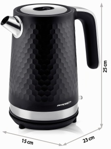 Fierbator Berdsen 1,7 L 2200 W Negru Argintiu Mat - Img 4