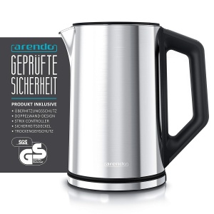 Fierbator de apa Arendo ELEGANT, 1.5L, 2200W, argintiu - Img 3