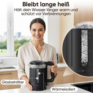 Fierbator de apa Clatronic WK 3837 1,7 L 2200 W Negru - Img 5