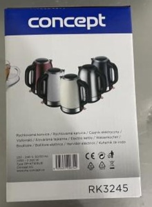 Fierbator de apa CONCEPT Hausgerate RK3245, 1,7 L, 2200 W, inox, negru - Img 3