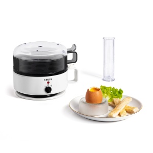 Fierbator de oua Krups Ovomat Super EG230115 7 oua Functie de mentinere la cald AlbNegru