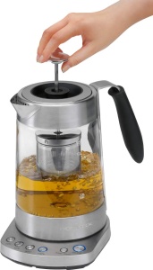 Fierbator de sticla ProfiCook(r) | 1,7 litri | Carcasa din sticla/otel inoxidabil | 70deg C pana la 100deg C | 3000 wati max. | maner cauciucat | Filtru de ceai din otel inoxidabil | Functia de mentinere la cald | PC-WK 1020 G - Img 2