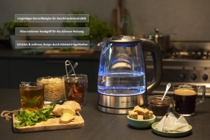 Fierbator electric Emerio WK-119988, 1.7 litri, 2200 W, LED albastru - Img 2