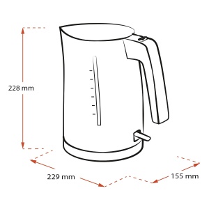 Fierbator electric Melitta Look Aqua 1026-02 BK SST 17L 2400W Negru Protectie supraincalzire - Img 6
