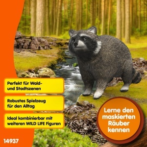 Figurina animale Schleich WILD Life Waschbar 14937, 7 x 2 x 4 cm, pentru copii de la 3 ani - Img 4