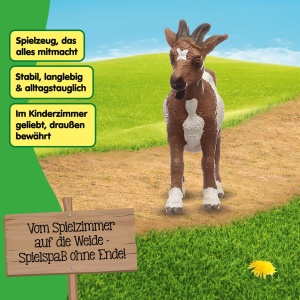 Figurina Capra Schleich Farm World 14887, 7 x 9 x 3 cm, Culoare Alb-Brown - Img 6