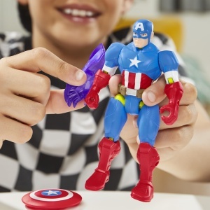 Figurina de actiune MixMashers Marvel Captain America, 12 cm, albastra - Img 5