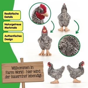Figurina de jucarie - Schleich Plymouth Rock - Huhn, 2 x 4 x 4 cm - Img 3