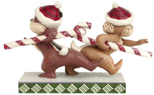 Figurina Disney Tradition Candy Cane Caper Chip N Dale, Sculptata Manual, Artizanala - Img 3
