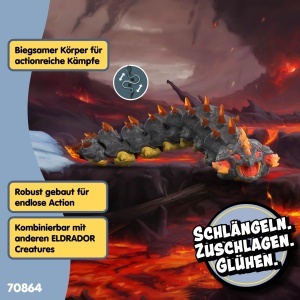Figurina Lavawurm Schleich ELDRADOR 70864, 25 x 4 x 5 cm, Detalii Realiste - Img 4